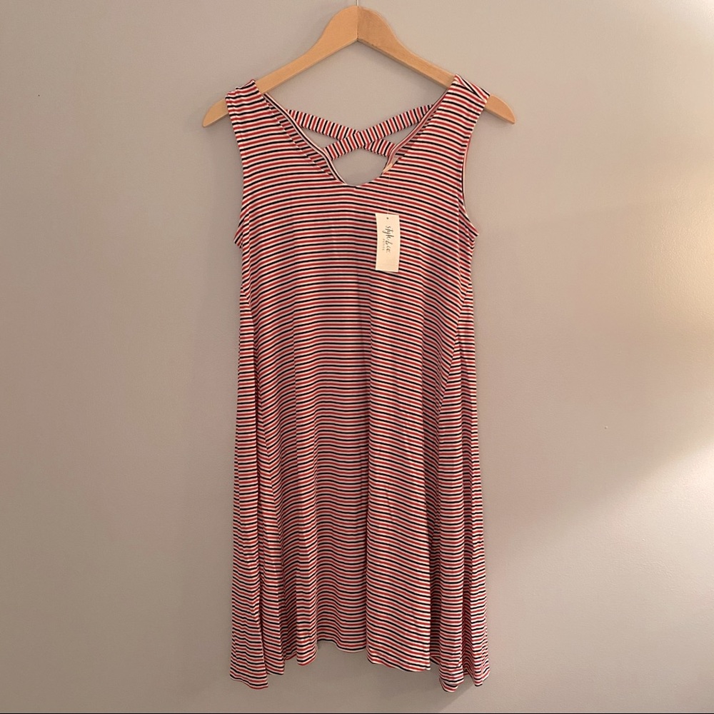 Patriotic Stripe Style & Co Petite Swing Dress